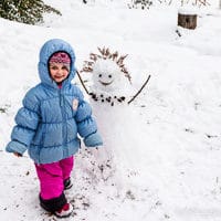 Le bonhomme de neige de Tamara et maman