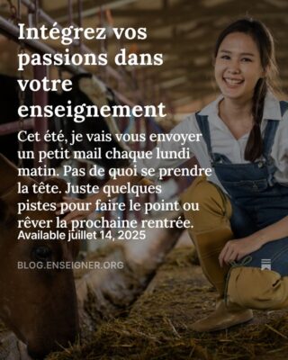 Message de l'été 3 / 8

Nous sommes tous différents mais nous pouvons tous enrichir notre enseignement et notre vécu de classe avec les mêmes éléments : nos passions.

Lien vers l'article complet dans le premier commentaire.

#enseigner_org #vousinspirerpourenseigner #blog #substack